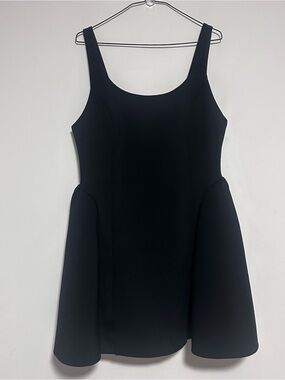 Maeve Black Scoop-Neck Fit & Flare Mini Dress